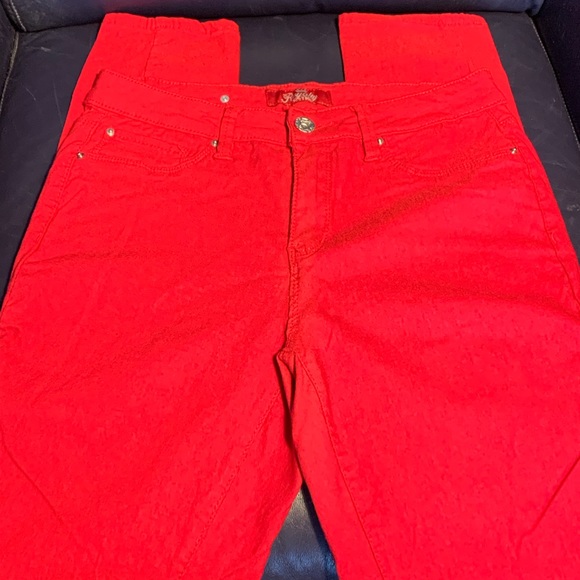 Bright red, soft and stretchy Royalty denim by YMI - Picture 6 of 10